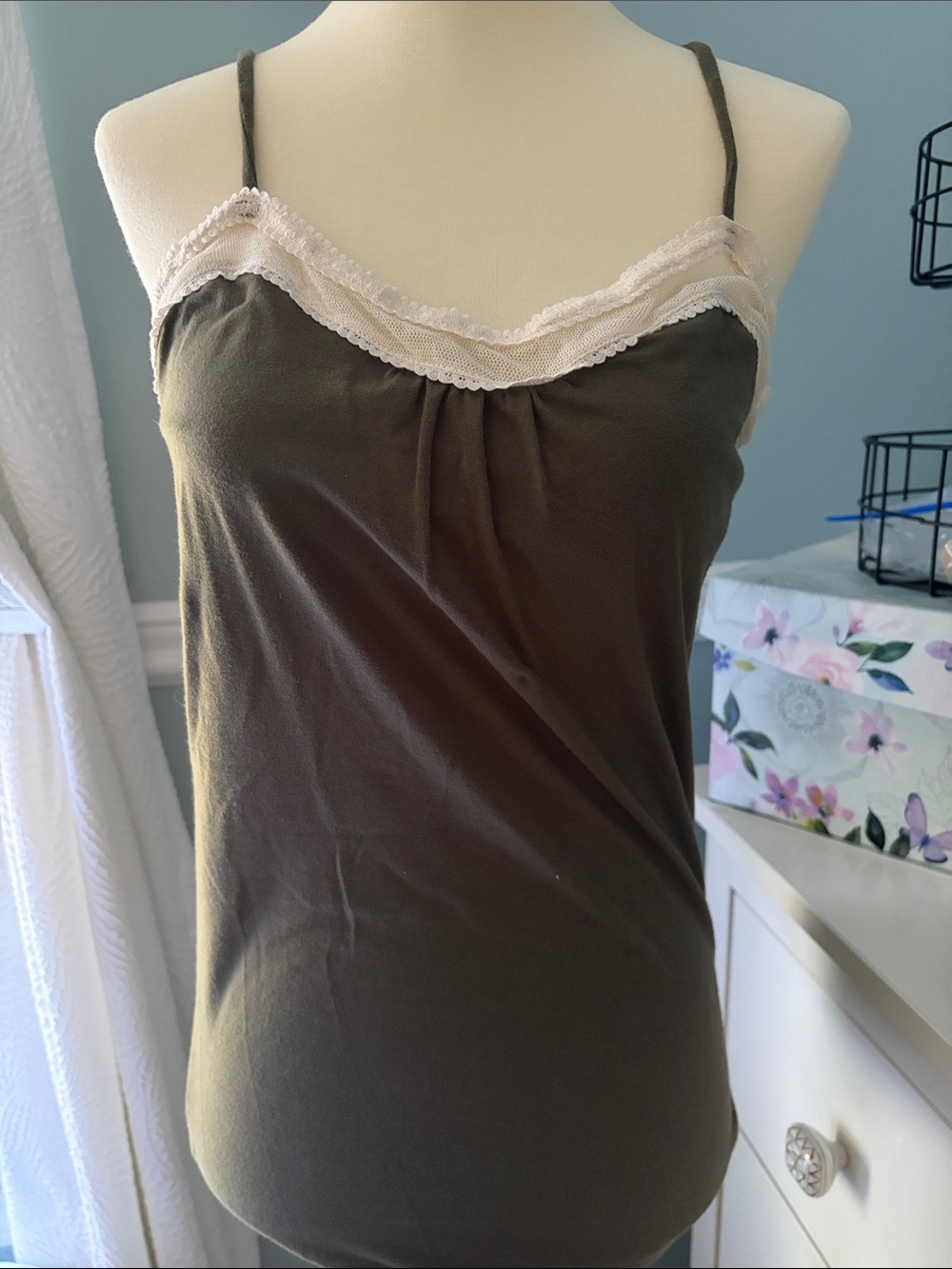 Olive green tank top